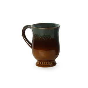 'Amber & Teal' Studio Pottery Tea & Coffee Mug  In Ceramic (350ML, Microwave Safe)