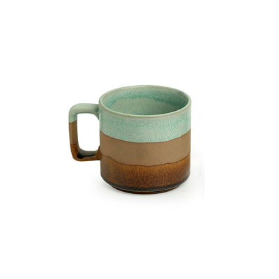 'Mint Chocolate' Hand Glazed Studio Pottery Tea & Coffee Mug In Ceramic (362 ML, Microwave Safe)