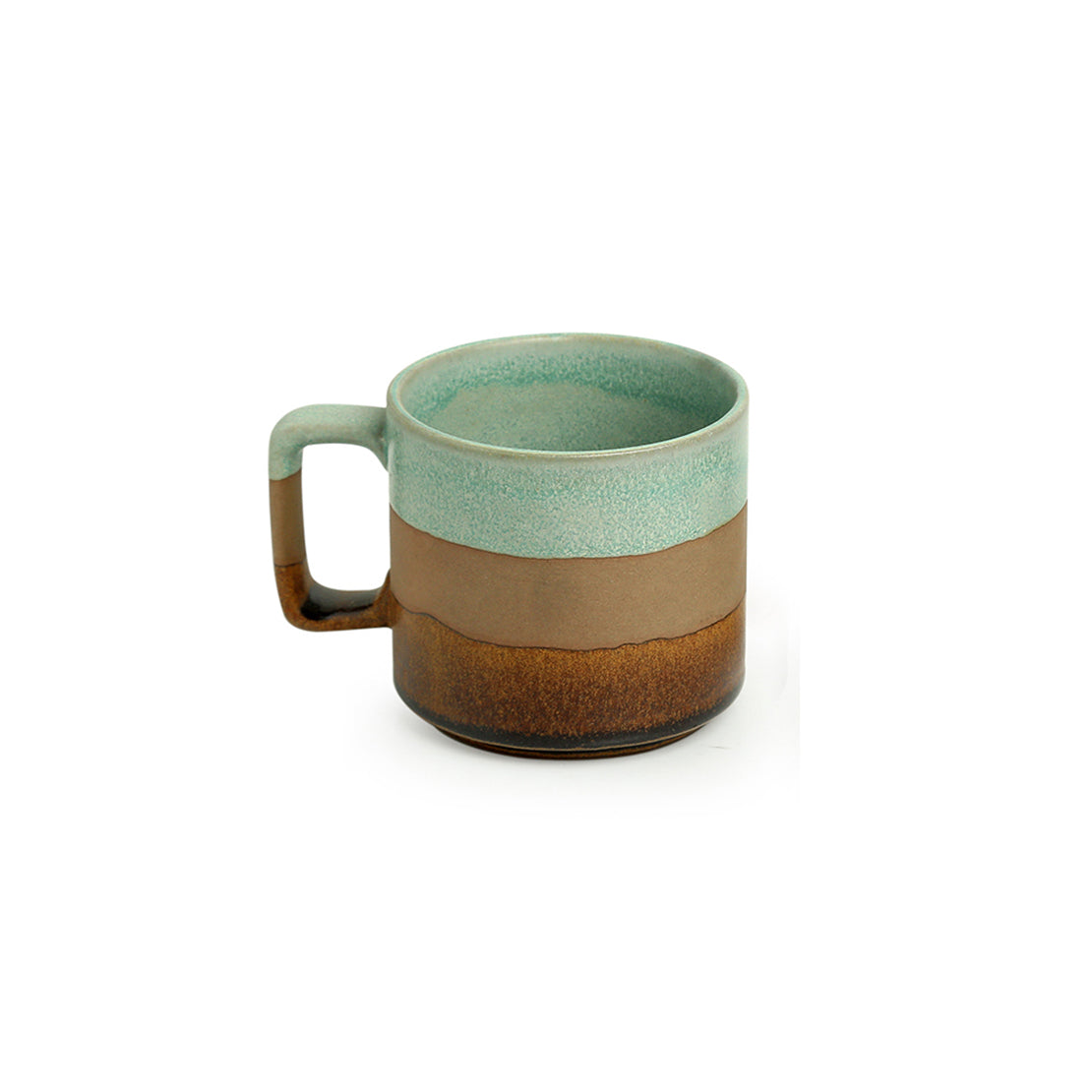'Mint Chocolate' Hand Glazed Studio Pottery Tea & Coffee Mug In Ceramic (362 ML, Microwave Safe)