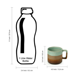 'Mint Chocolate' Hand Glazed Studio Pottery Tea & Coffee Mug In Ceramic (362 ML, Microwave Safe)