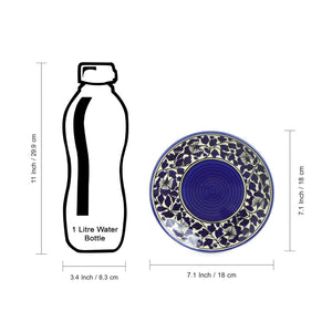 'Badamwari Bagheecha-2' Handpainted Ceramic Dinner Plates With Side/Quarter Plates & Dinner Katoris (12 Pieces, Serving for 4, Microwave Safe)