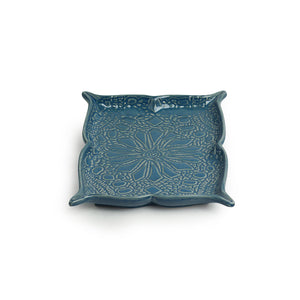 'Coral Reef' Serving Platters In Ceramic (Set of 2, Hand Glazed Studio Pottery, Microwave Safe)