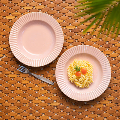 'Coral Reef' Dinner Plates In Ceramic (Set of 2, Hand Glazed Studio Pottery, Microwave Safe)