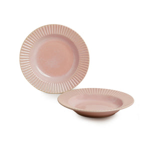 'Coral Reef' Dinner Plates In Ceramic (Set of 2, Hand Glazed Studio Pottery, Microwave Safe)