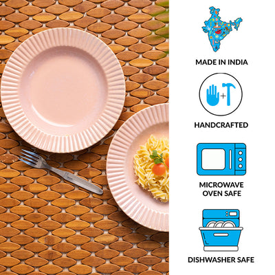 'Coral Reef' Dinner Plates In Ceramic (Set of 2, Hand Glazed Studio Pottery, Microwave Safe)