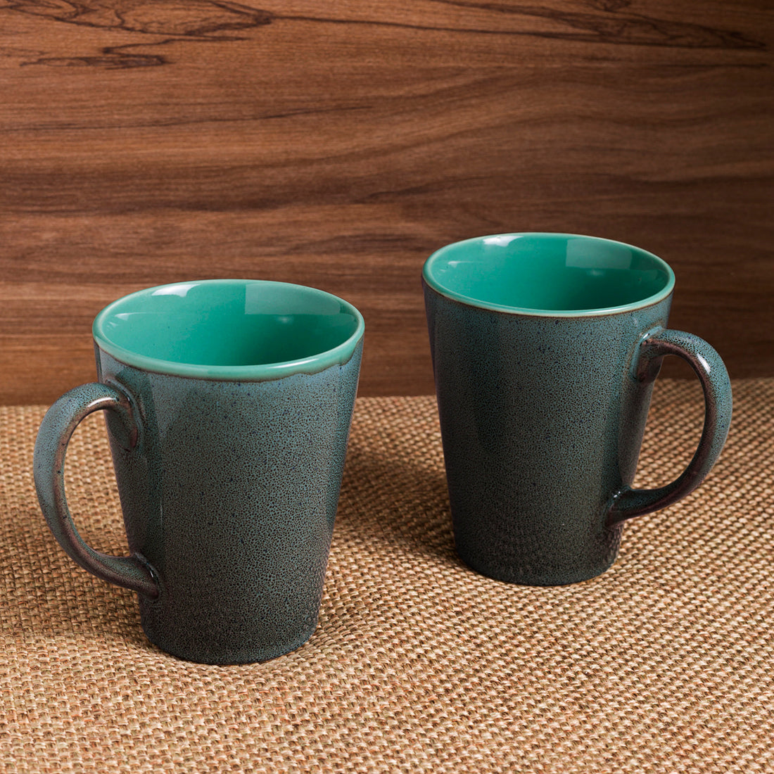 Blue - 'Blues Of Sky' Studio Pottery Glazed Coffee Mugs In Ceramic (Set Of 2)