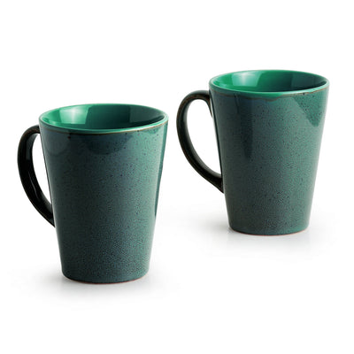 Blue - 'Blues Of Sky' Studio Pottery Glazed Coffee Mugs In Ceramic (Set Of 2)