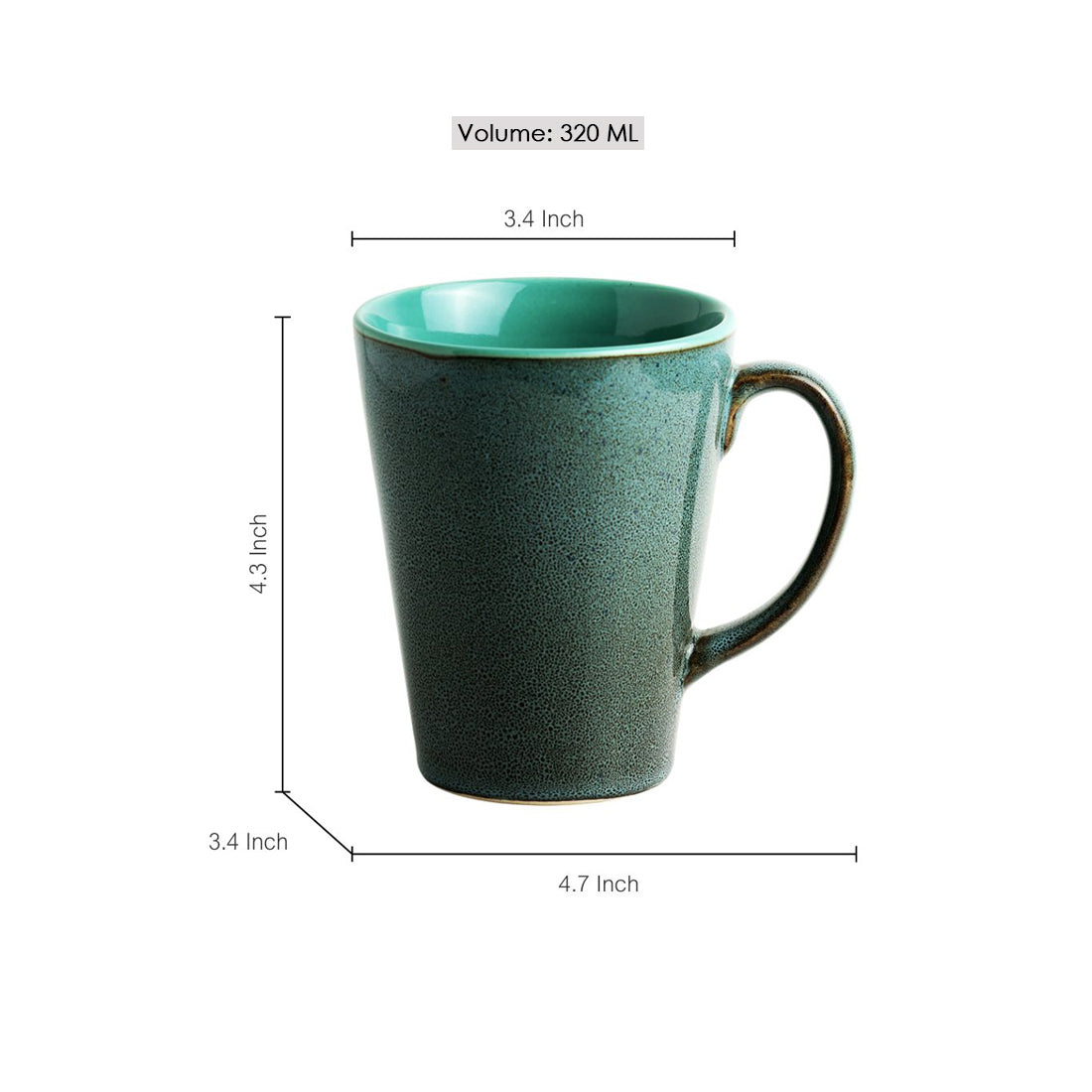 Blue - 'Blues Of Sky' Studio Pottery Glazed Coffee Mugs In Ceramic (Set Of 2)