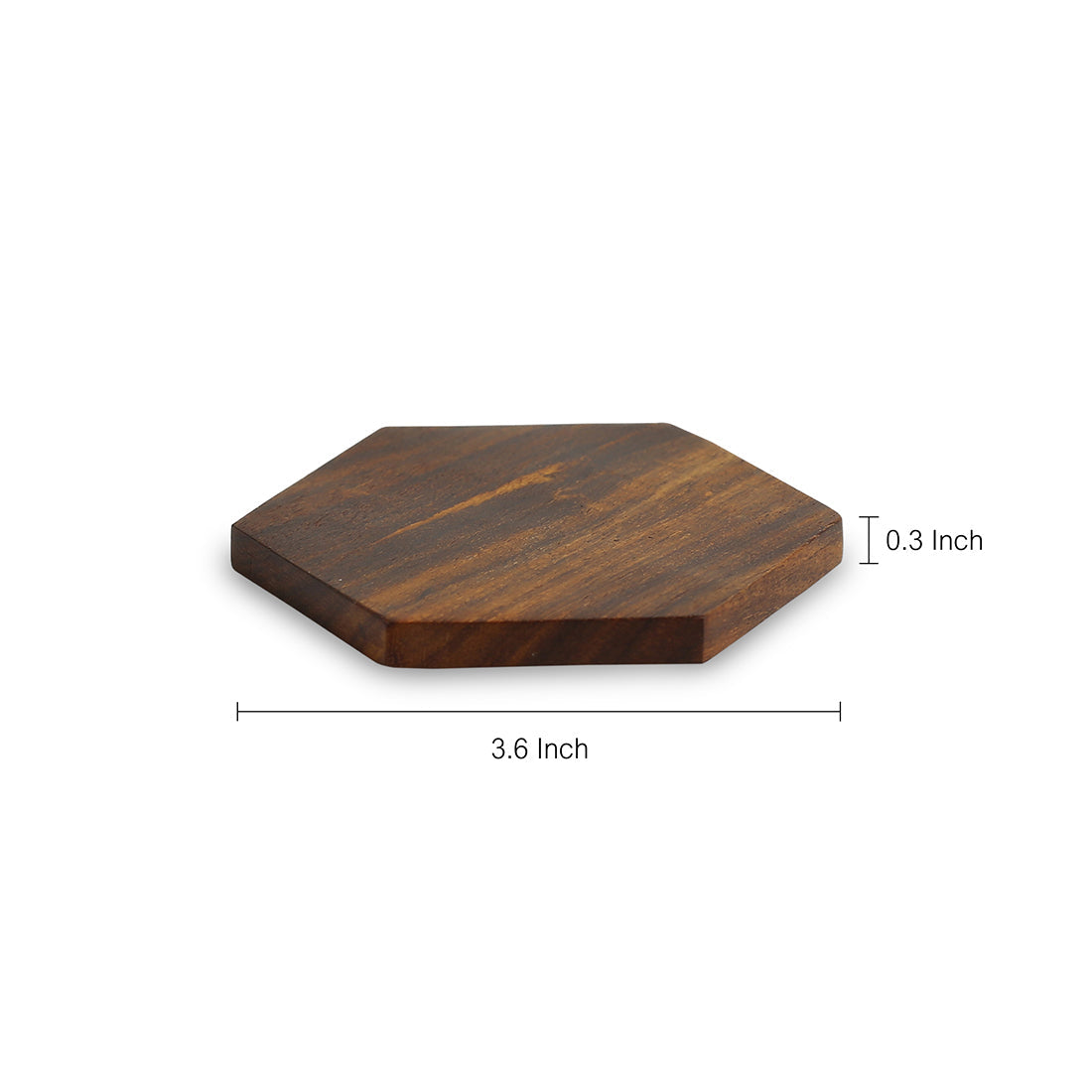 'Six Cornered Spring' Handcrafted Coasters In Sheesham Wood (Set Of 6)