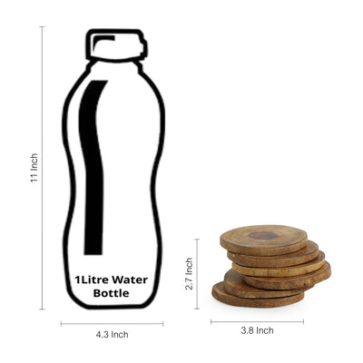 'Circles of Wood' Log Handcrafted Coasters In Mango Wood (Set Of 6)