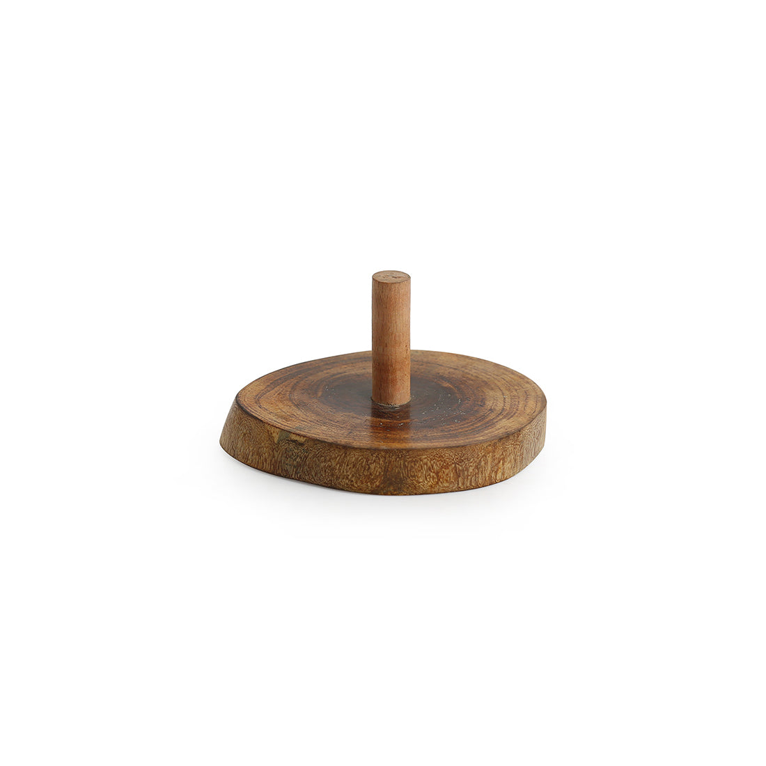 'Stack-Circles of Wood' Log Handcrafted Coasters With Stand (Set Of 4)
