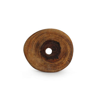 'Stack-Circles of Wood' Log Handcrafted Coasters With Stand (Set Of 4)