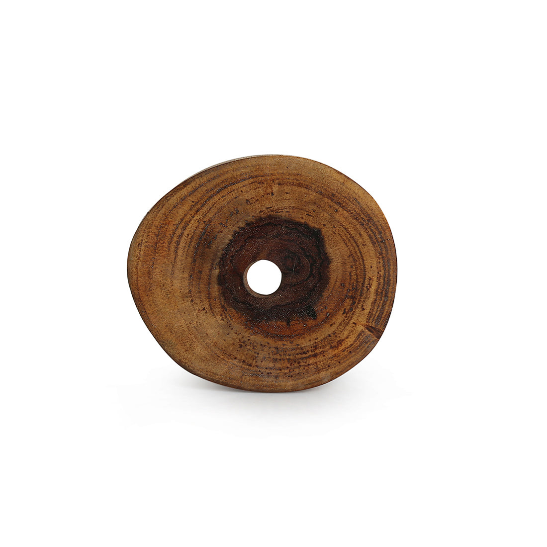 'Stack-Circles of Wood' Log Handcrafted Coasters With Stand (Set Of 4)