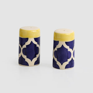 'Shakers’ Patterns' Handpainted Salt & Pepper Shaker Set In Ceramic