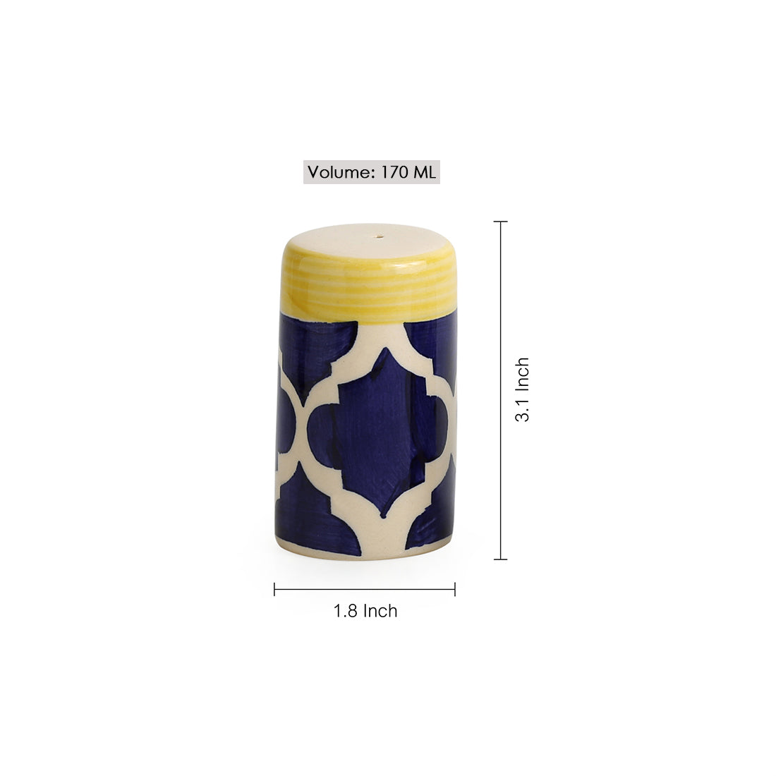 'Shakers’ Patterns' Handpainted Salt & Pepper Shaker Set In Ceramic