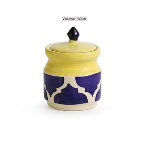 'Pickled-Coupled' Handpainted Ceramic Pickle & Chutney Jars (Set Of 2)