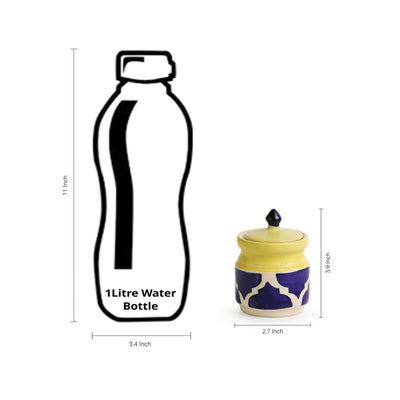 'Pickled-Coupled' Handpainted Ceramic Pickle & Chutney Jars (Set Of 2)