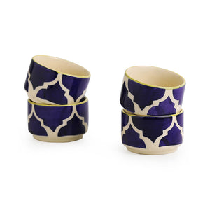 'Four dips of Morocco' Handpainted Chutney & Pickle Bowls In Ceramic (Set Of 4)