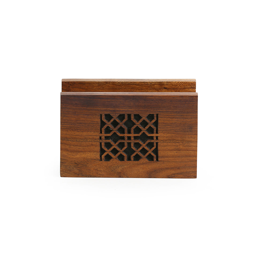 Brown - 'The Napkin Jaali' Hand Carved Napkin Holder In Sheesham Wood