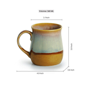 'The Milky-Way Canvas' Tea-Coffee & Milk Mugs Dual-Glazed Studio Pottery In Ceramic (Set Of 2)