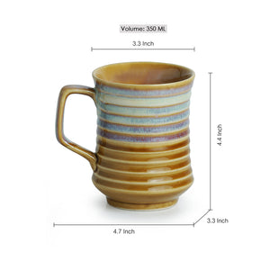 'Rings in the sky' Tea-Coffee & Milk Mugs Dual-Glazed Studio Pottery In Ceramic (Set Of 2)