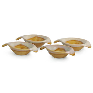 'Four Dips of Starlight' Chutney Dip Bowls Dual Glazed Studio Pottery In Ceramic (Set Of 4)