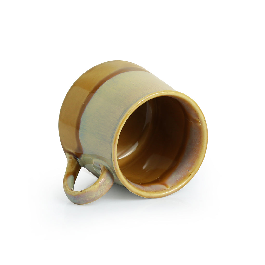 'Silver Gold Dusk' Tea & Coffee Cups Dual-Glazed Studio Pottery In Ceramic (Set Of 6)