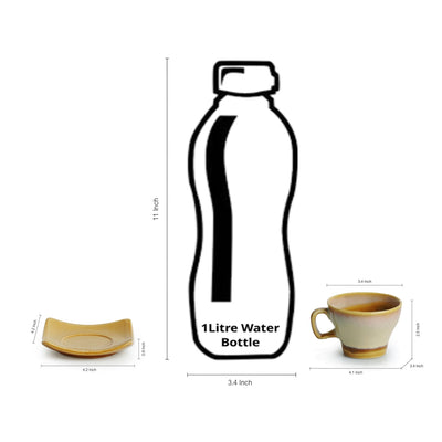 'A Universe in Chai' Tea Cups & Saucers Set Dual Glazed Studio Pottery In Ceramic (Set Of 6)