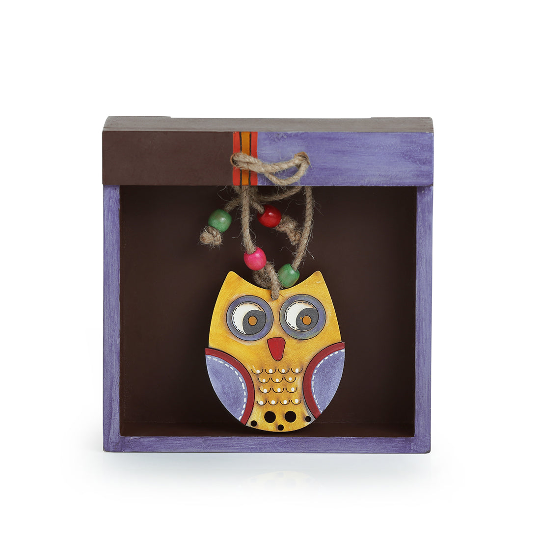'Owl Motif' Tissue Holder In Pine Wood