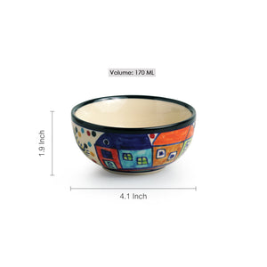 'The Serving Hut Goblets'  Handpainted Serving Bowls In Ceramic (Set Of 6)