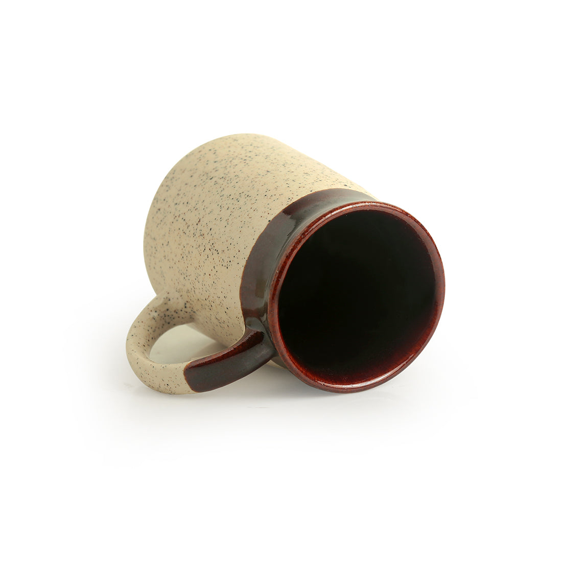 Beige - 'Cocoa Rims' Studio Pottery Tea & Coffee Mugs In Ceramic (Set Of 2)