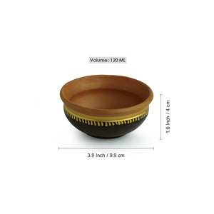 'Terra-Serves' Handpainted Serving Bowls In Earthen Terracotta (Set Of 4)