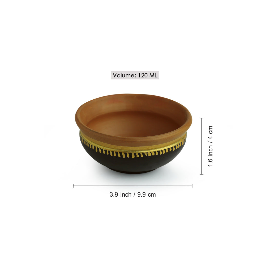 'Terra-Serves' Handpainted Serving Bowls In Earthen Terracotta (Set Of 4)