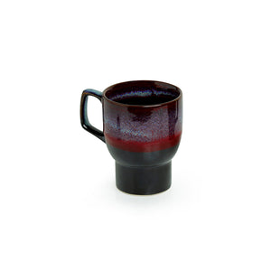 'Crimson Caldera' Hand Glazed Studio Pottery Ceramic Coffee & Tea Mugs (Set Of 2)