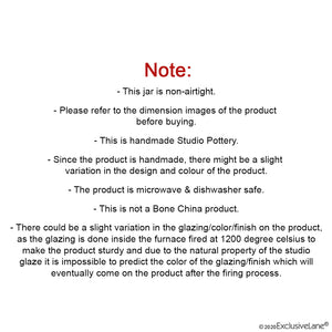 'Magma Echoing' Hand Glazed Studio Pottery Ceramic Multi-Utility Storage Jars & Containers (940 ML)