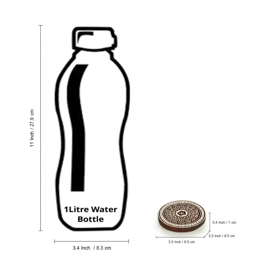 'Magnificent Mandala' Hand-Carved Blocks & Tea Coasters In Sheesham Wood (Set of 4)