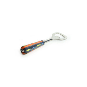 'The Mughal Aakar' Handpainted Bottle Opener In Stainless Steel & Ceramic