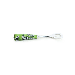 'The Mughal Zahri' Handpainted Bottle Opener In Stainless Steel & Ceramic
