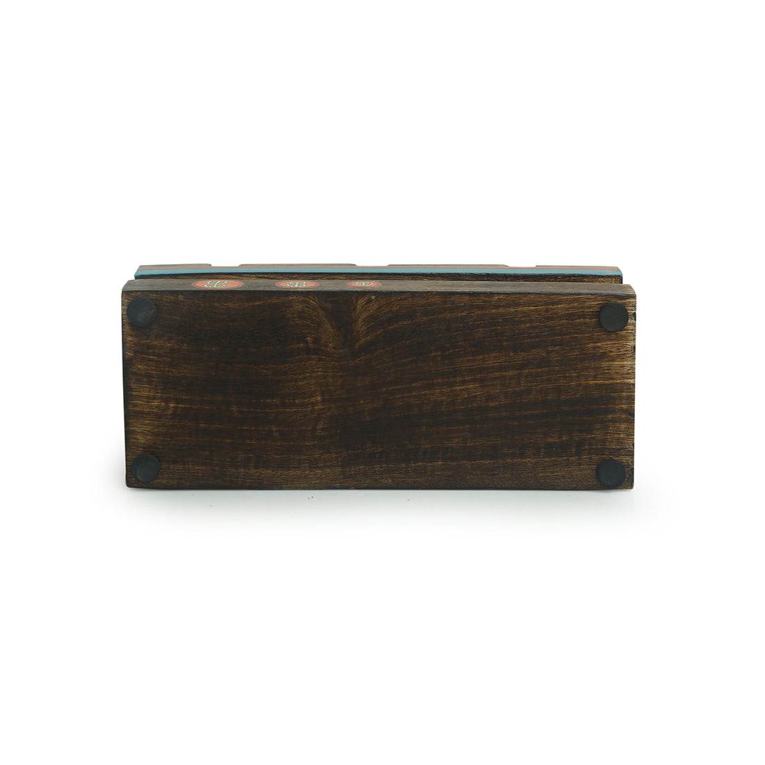 'Oasis Spaces' Handpainted Cutlery Holder In Mango Wood (4 Partitions)