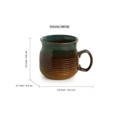 'Amber & Teal' Studio Pottery Mugs in Ceramic (Set Of 2)