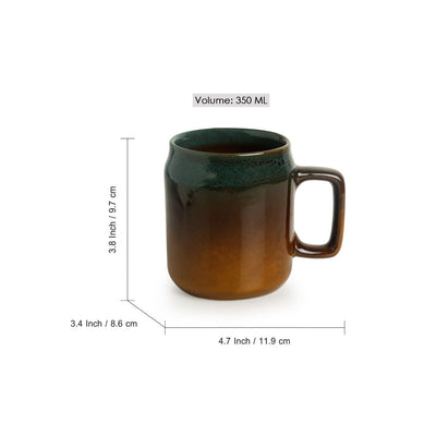 'Amber & Teal' Studio Pottery Mugs In Ceramic (Set Of 2)