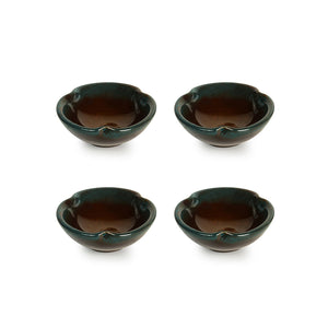 'Amber & Teal' Chutney & Pickle Bowls In Ceramic (Set Of 4)