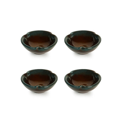 'Amber & Teal' Chutney & Pickle Bowls In Ceramic (Set Of 4)