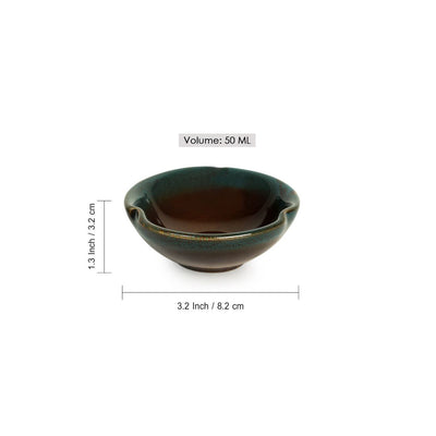 'Amber & Teal' Chutney & Pickle Bowls In Ceramic (Set Of 4)