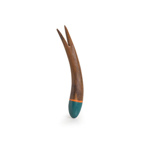 'The Peacock Must-Haves' Handpainted Fruit Forks In Sheesham Wood (Set of 5)