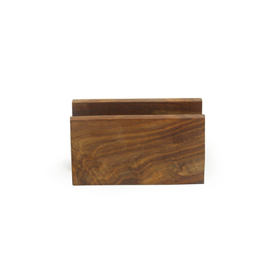 'The Elephant Warriors' Hand Carved Napkin Holder In Sheesham Wood