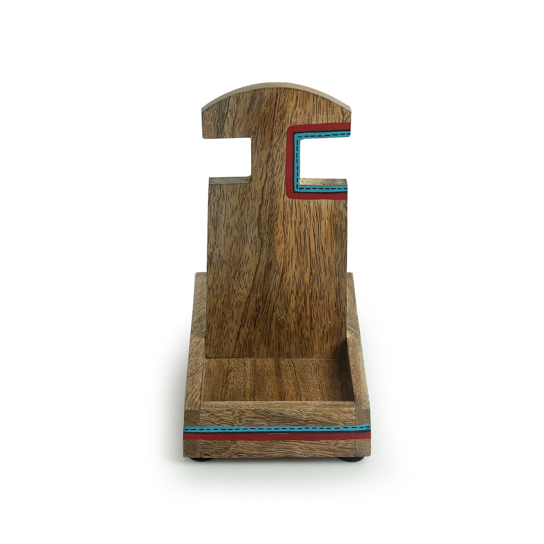 'Earthen Elephant' Handmade Coffee & Tea Glasses Set In Terracotta With Tray (Set of 2, 270 ML)