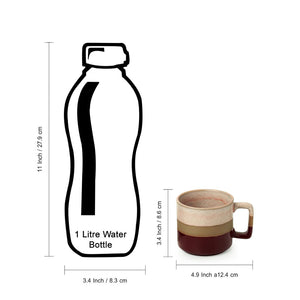 'Crimson Peaches' Hand Glazed Studio Pottery Tea & Coffee Mugs In Ceramic (Set of 2, 361 ML, Microwave Safe)