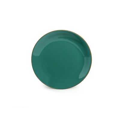 'Earthen Turquoise' Hand Glazed Side/Quarter Plates In Ceramic (Set of 6, Microwave Safe)