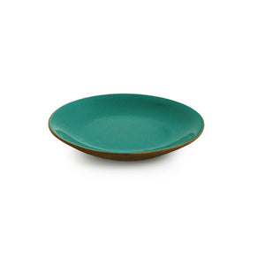 'Earthen Turquoise' Hand Glazed Side/Quarter Plates In Ceramic (Set of 6, Microwave Safe)